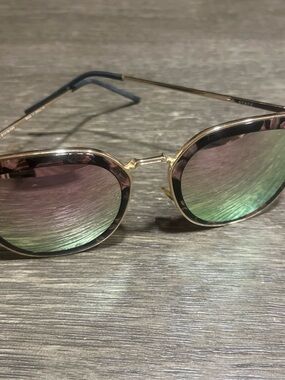 Altar'd State Gold Frame Sunglasses with Green Mirrored Lenses